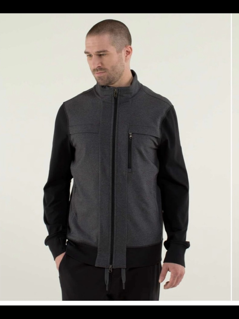 lululemon athletica Men's Gray and Black Full-Zip Jacket